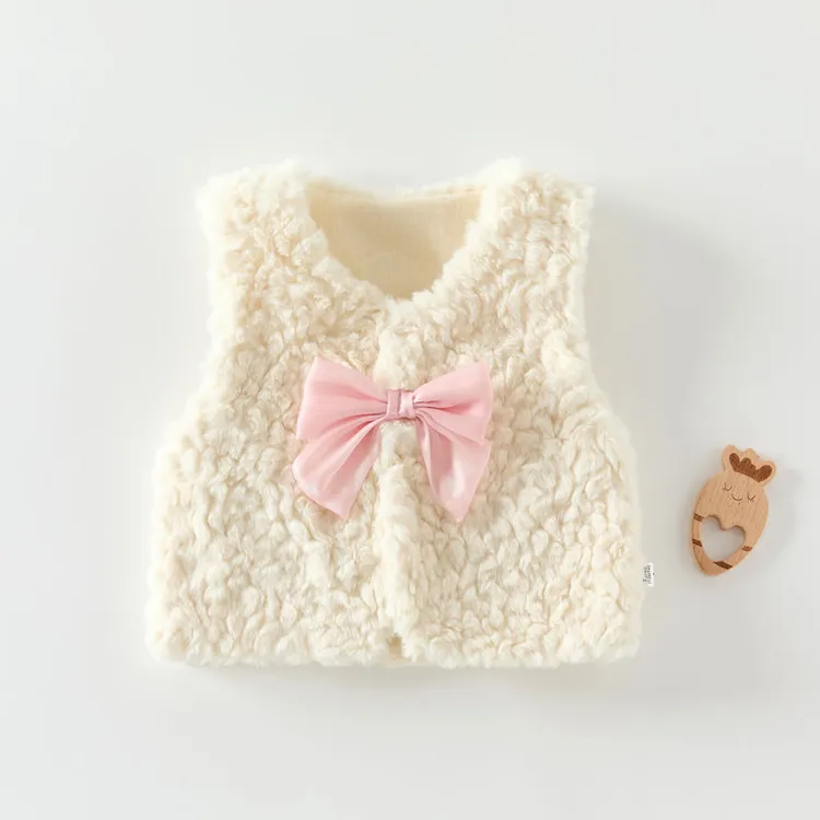 【高档】秋冬婴儿马甲加绒加厚女宝宝公主风马甲洋气外穿小坎肩春季