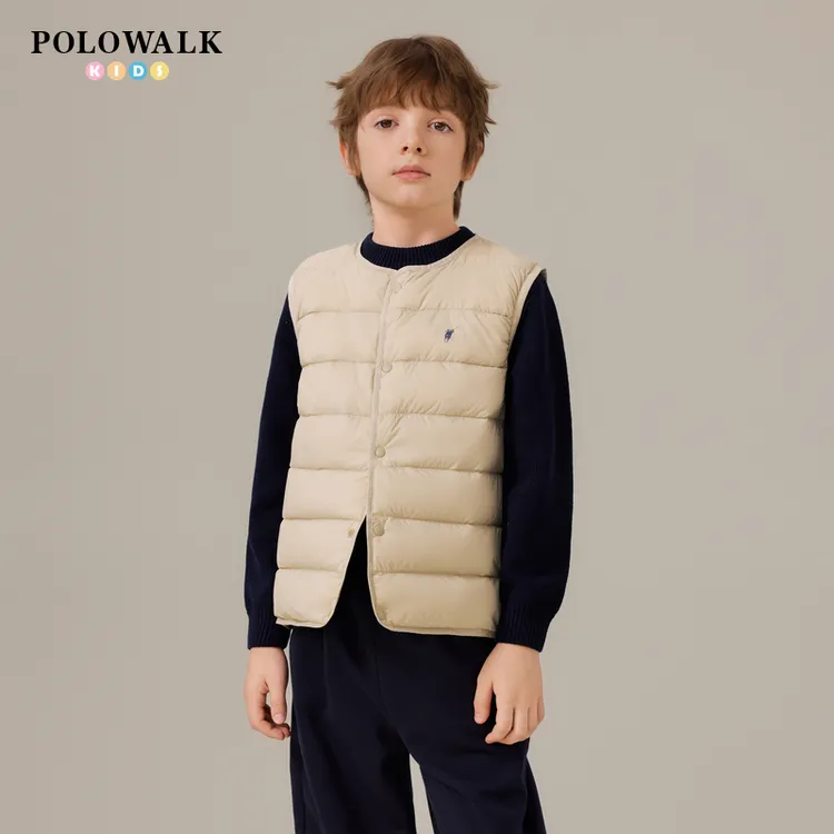 POLOWALK2025秋冬新品男女童简系休闲羽绒服马夹背心W531L0111