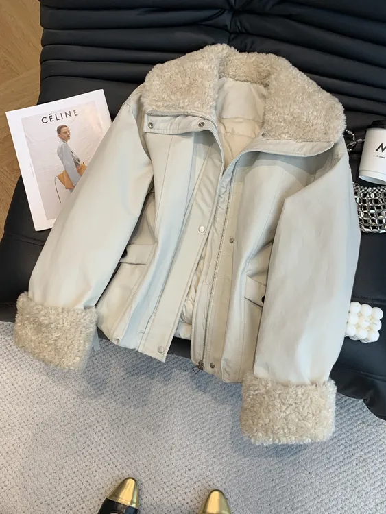 2025冬季新款棉服外套女慵懒风短款小个子加厚保暖机车服夹克上衣