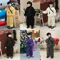 【现货】Jimmy妈童装 奶呼呼冬季儿童假两件半高领休闲卫衣运动套装