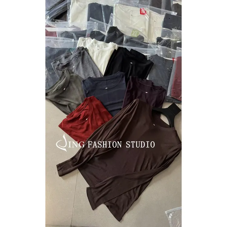 《回购再回购顶配T》秋季032女装圆领长袖T恤衫女士纯色百搭休闲