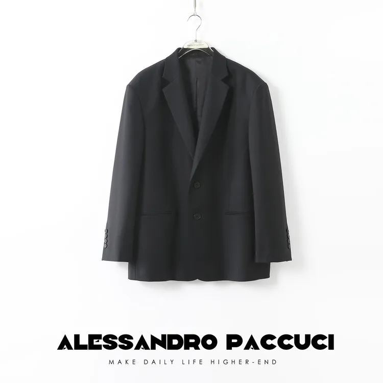 AP洛哥53078WZ【简之】美利奴颗粒感羊毛后长拉链 休闲极简西装