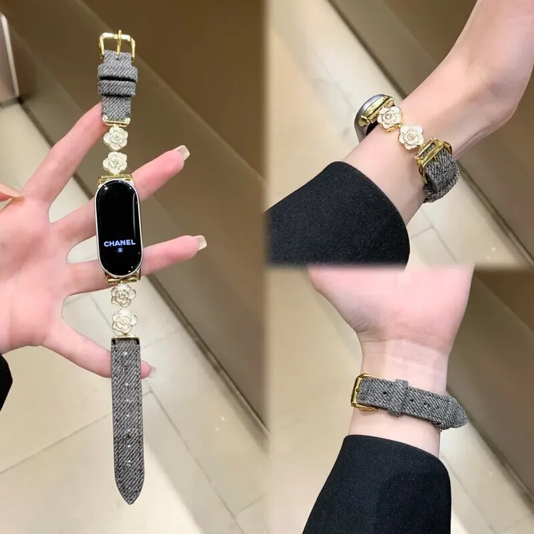 山茶花钻适用小米手环9/8手表带5/6/7NFC版小米9pro表带8pro腕带