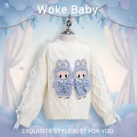 【现货】女童秋季甜美套头针织毛衣蕾丝设计感汉服上衣A5956