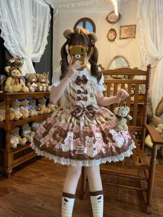 巧巧布朗尼原创doll感背带巧克力配色Lolita甜款洛丽塔可爱复古