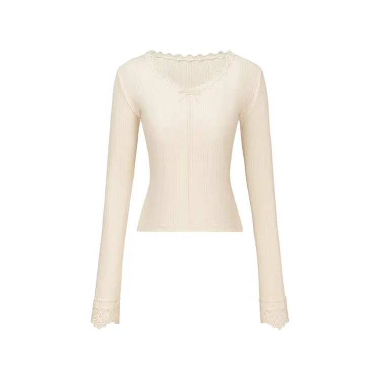 韩系慵懒风粉色针织衫蕾丝设计感内搭套装 9277#