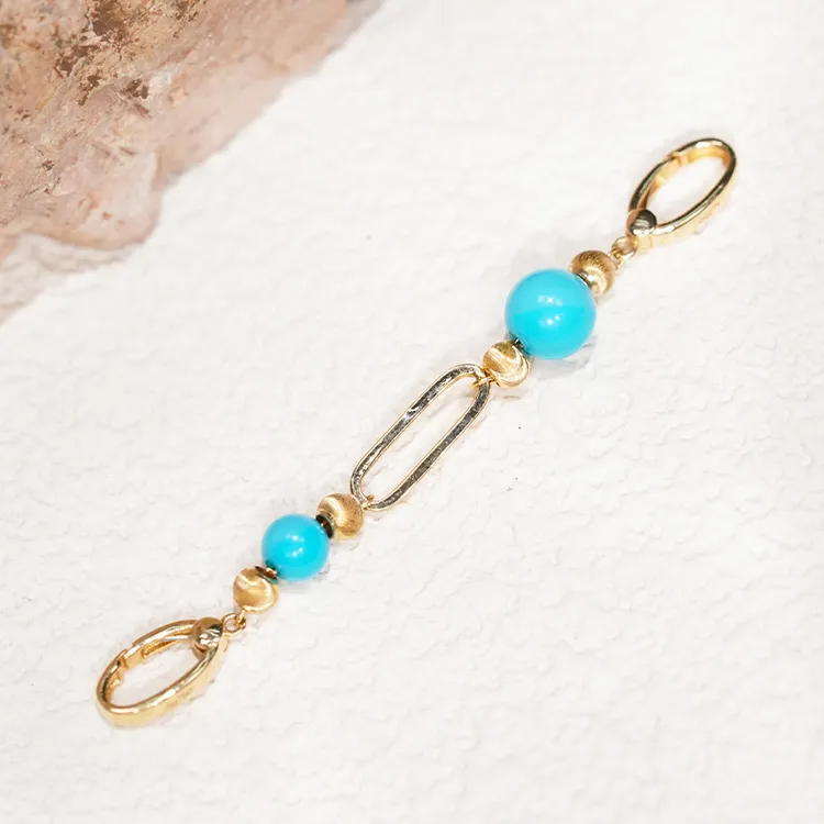 18k金美松绿松石环扣时尚延长链（约长5.5cm，约卡3.5-5.5mm）商品图