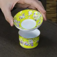 景德镇手工珐琅彩高端送礼陶瓷高档茶器茶叶罐茶盘彩绘人物茶漏