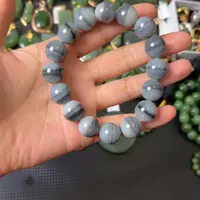 颈饰未镶嵌和田玉青花籽一线天卡14