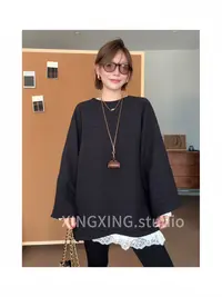 X.x.秋季新款圆领套头棉服女宽松慵懒风设计上衣2337
