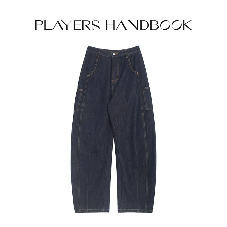 PH  《地平线》弯刀廓形挺阔简工装百搭潮流时尚加绒牛仔长裤PH3202
