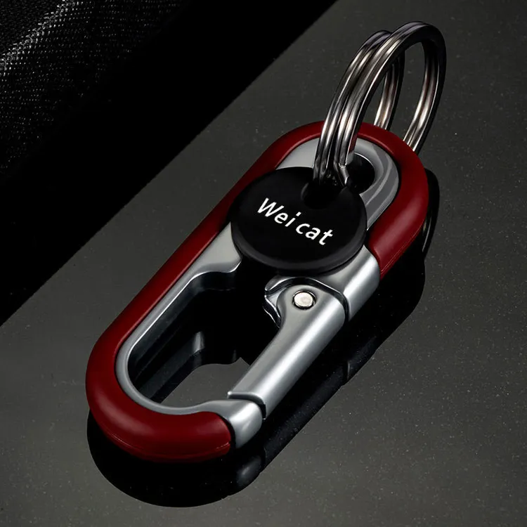 商务双环钥匙扣电动车琐匙扣男士摩托车钥匙链双圈防丢腰挂钥匙链