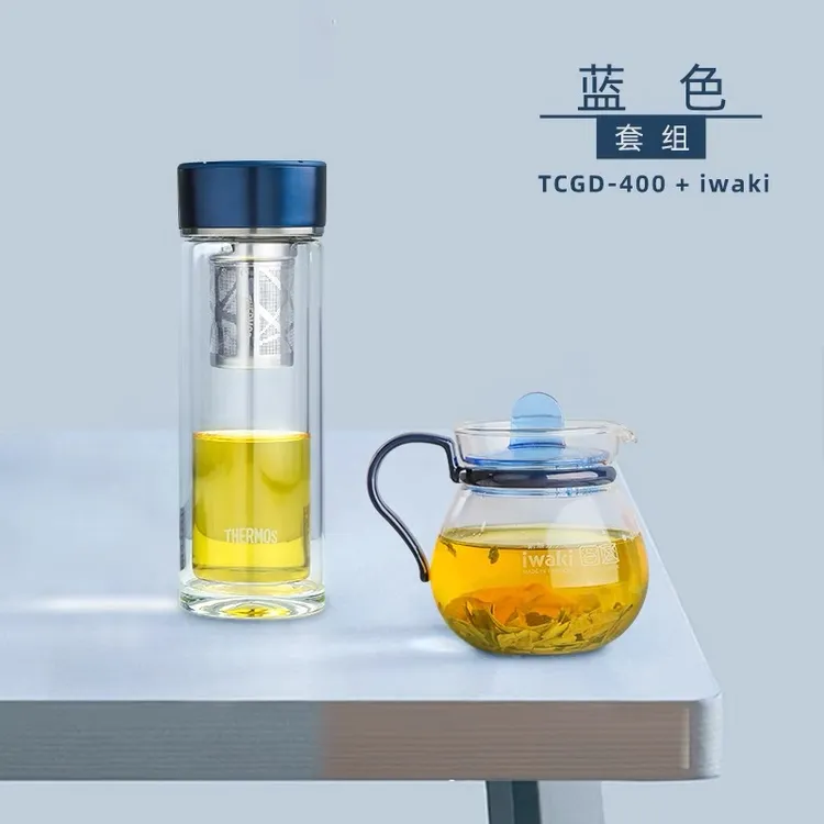 膳魔师怡万家双层透明玻璃杯家用上午办公泡茶杯子TCGD-400