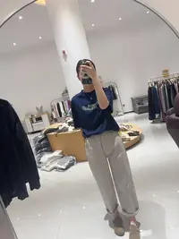 东大门经典奶灰布裤