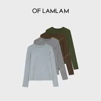 “长期主义”山羊绒极简风基础小圆领打底针织T恤 OFLAMLAM MT092G