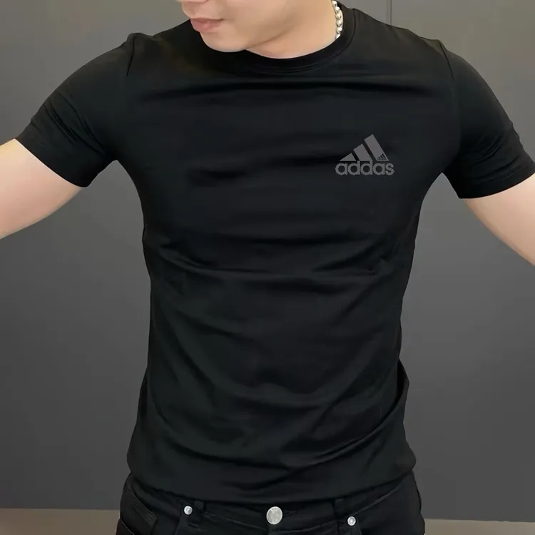 高端索罗娜凉感短袖t恤男士新款夏季美式正肩修身体恤男款