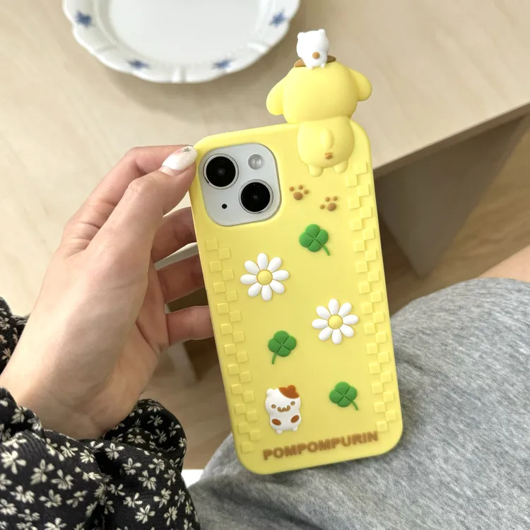 苹果|趴趴布丁狗卡通可爱ins韩风少女款适用iPhone16软硅胶手机壳