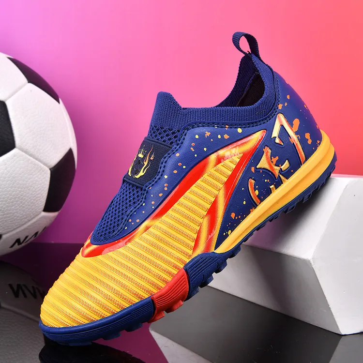 HAXILO冬季儿童足球鞋TF碎钉无鞋带防滑5-14岁男童女童学生训练鞋