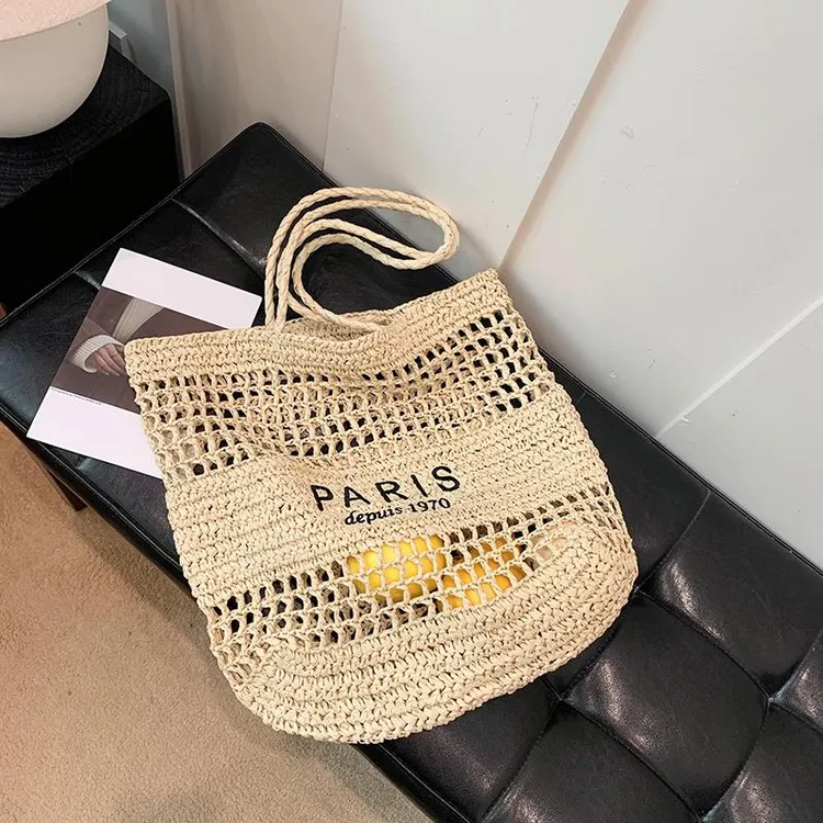 夏季气质草编包镂空设计编织女单肩包手提包海边度假沙滩手拎包