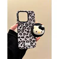 适用苹果iphone16/17promax韩系复古15pro磁吸14支架13豹纹手机壳
