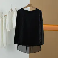 【半价q仓-唐长老自营】货号Y0844女装春秋新款圆领长袖T恤YL