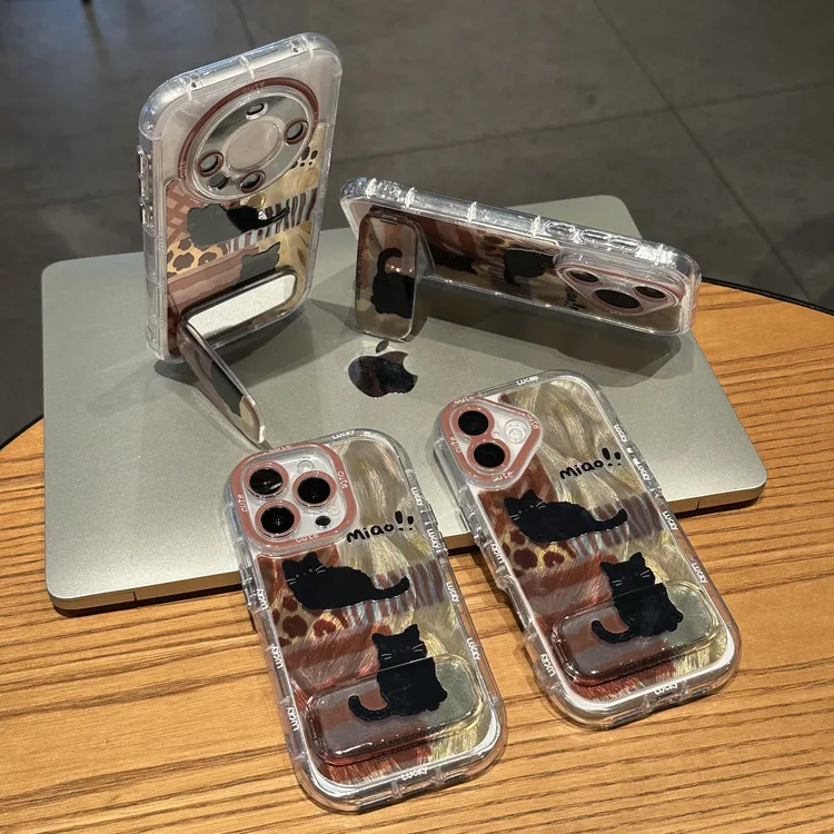 欧克里里miao猫咪支架适用苹果17promax手机壳华为vivo小米15oppo