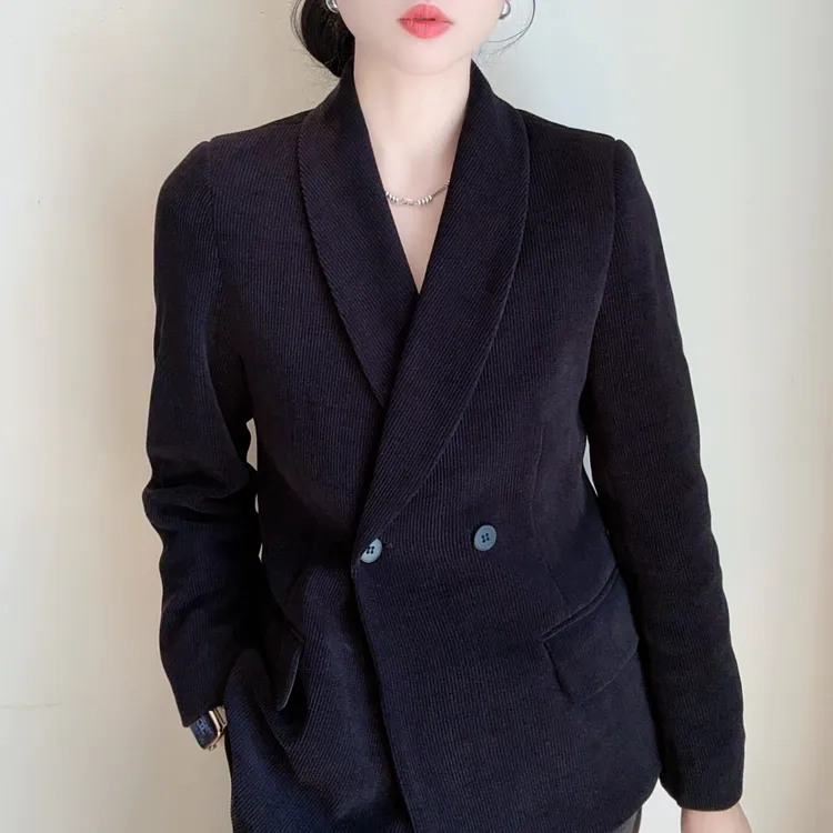 新款2630单里青果领秋冬款温柔修身显瘦时尚气质西装外套