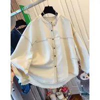 P0483设计感小众气质明线长袖衬衫宽松独特漂亮上衣女2025秋季款