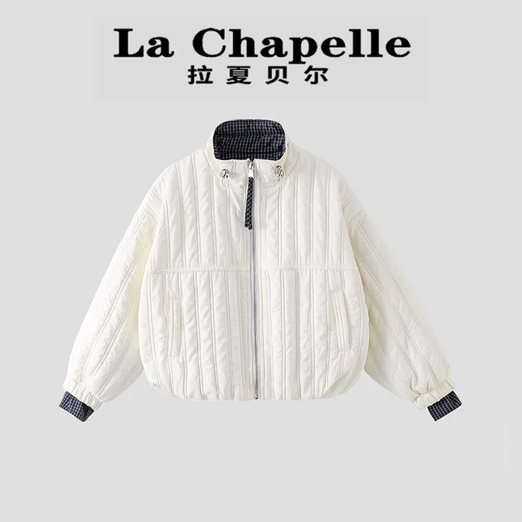 La Chapelle【拉夏贝尔】时尚冬季新款格子拼色儿童棉袄LA2307