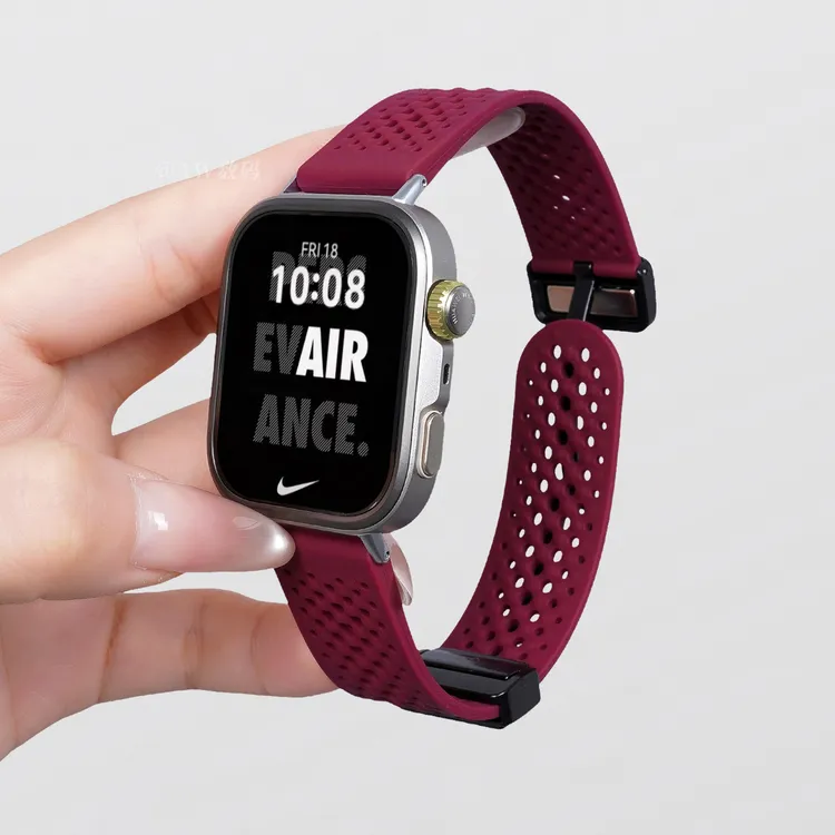 适用华为FIT4pro表带watchfit3手表网孔透气硅胶腕带fit2运动磁吸