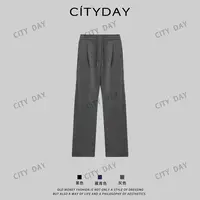 CityDay【楠哥】定制牦牛绒混纺 松紧腰老钱立裁弯刀休闲裤 085
