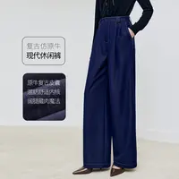 【王雪糕专属】firststation仿牛仔双褶休闲裤女25秋冬新款6451A