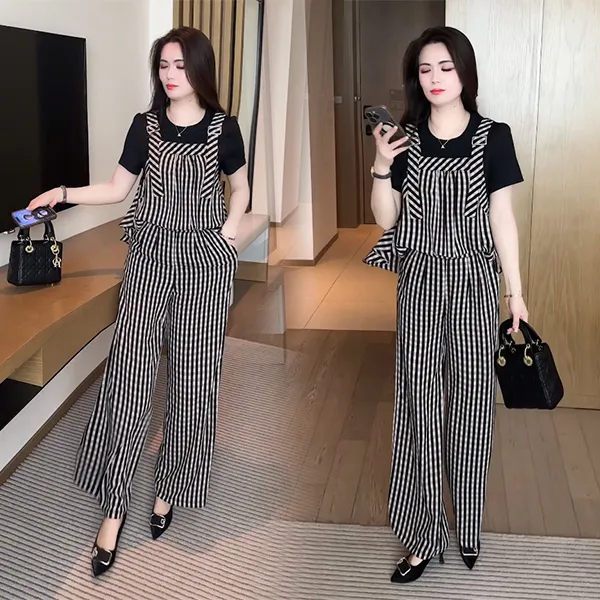 2025夏季新款短袖穿搭气质休闲不挑人时髦洋气减龄时尚套装205