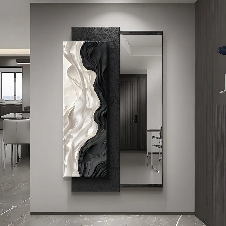 轻奢暗藏式全身镜装饰推拉隐藏式穿衣镜隐形玄关网红家居装饰品