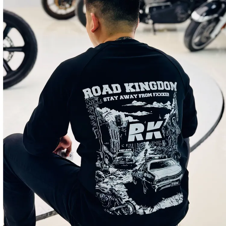 RK -远离XX- 美式正肩秋季新款中磅套头机车卫衣 男女同款