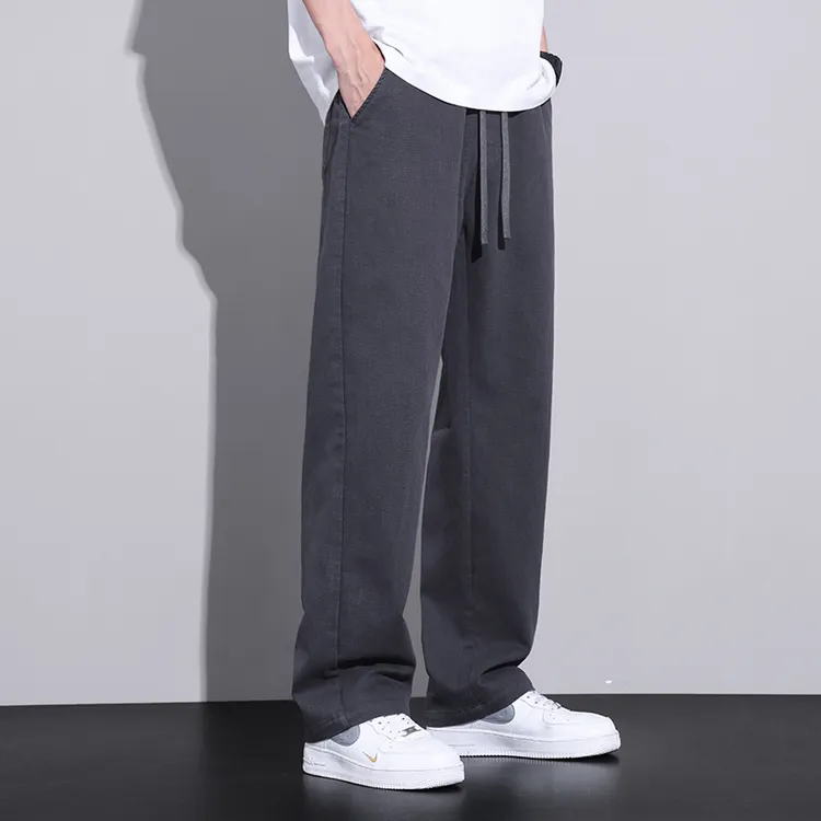 大码男士春秋阔腿裤休闲裤裤子薄款宽松百搭垂感百搭垂感简约DS
