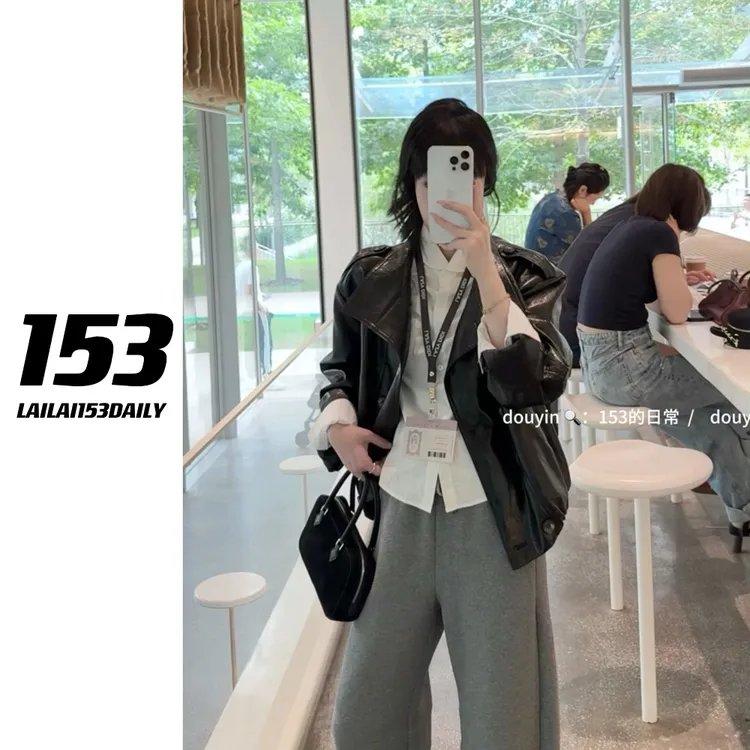 【153的日常】超柔皮衣显瘦春秋气质小个子短款百搭韩版25QW6836