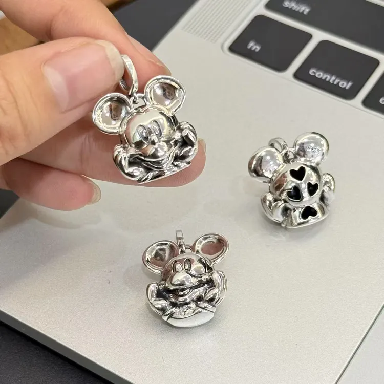 链子925银 【托腮米奇】吊坠精致百搭简约日韩气质轻奢中古时尚大版