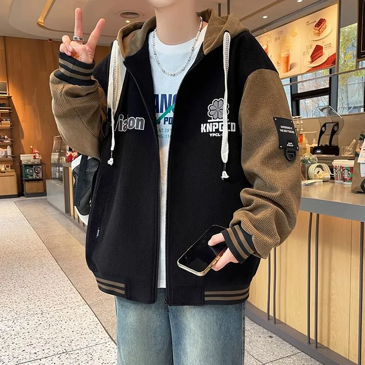 春秋季青少年外套棒球服男2025新款夹克初中高中学生帅气大童男装