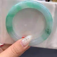 未镶嵌手镯翡翠湖水绿圆条05号