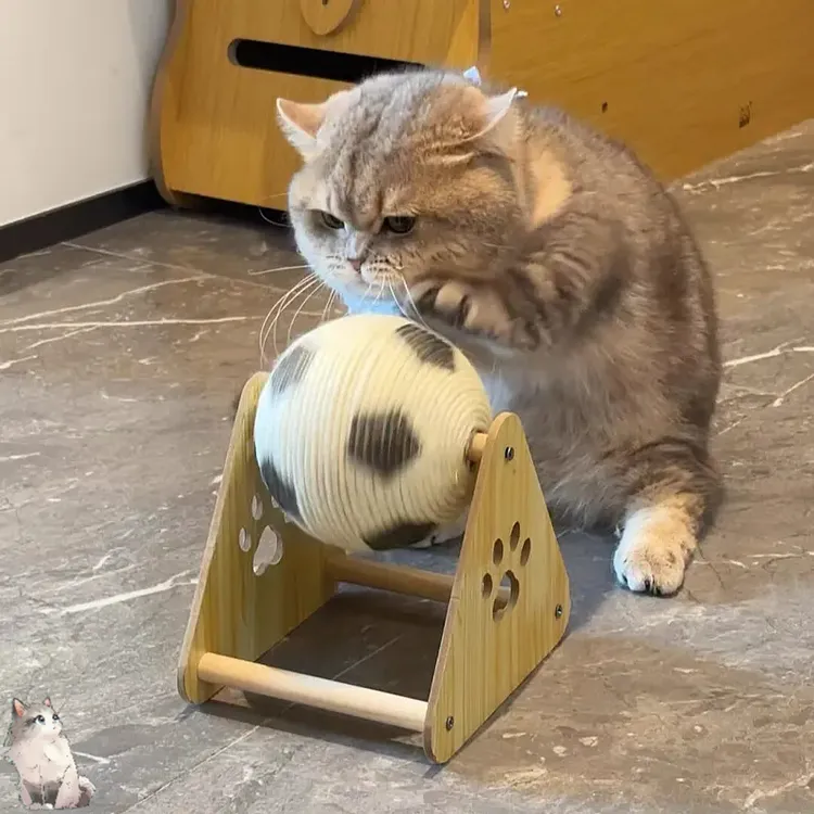立式滚球猫抓板耐磨不掉屑足球剑麻球猫咪自嗨磨爪大号玩具球W314