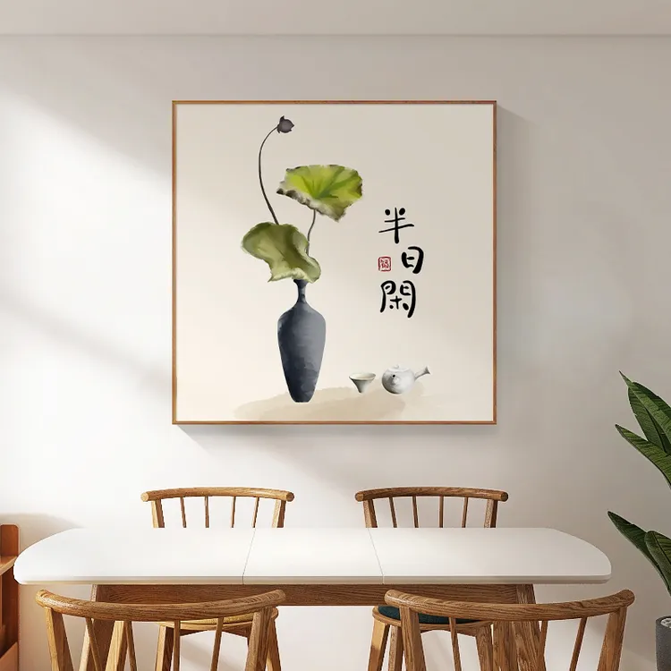 适合玄关餐厅画中国风墙壁挂画2025新款壁画背景大白墙装饰画简约