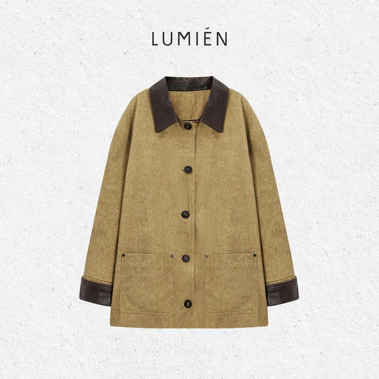 【LUMIEN 新品】"风牧云革"复古百搭气质夹克上衣LX5BWW75