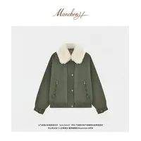 曼辰manchenh"雪道飞驰"BC科技面料拼手工钉珠毛领鹅绒服