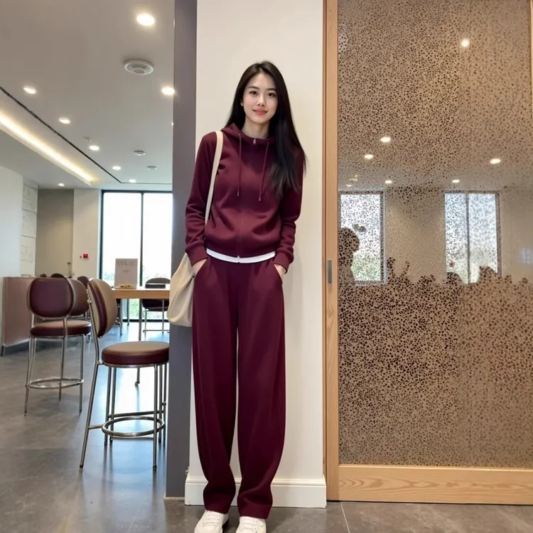 欧货休闲时尚套装女2025秋季新款洋气高级感时尚减龄卫衣两件套潮