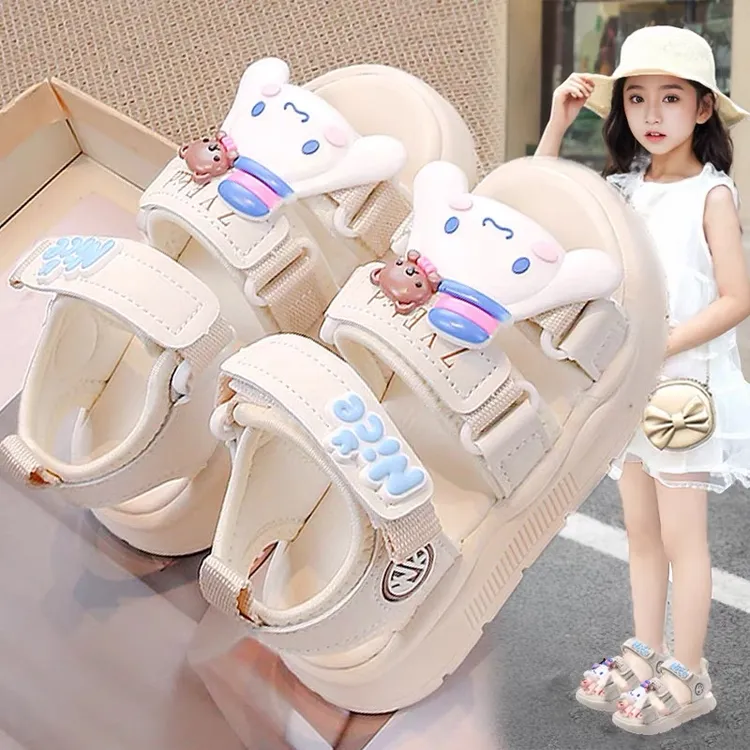 美乐蒂女童凉鞋2025新款夏季儿童时尚凉拖女孩玉桂狗防滑沙滩鞋潮