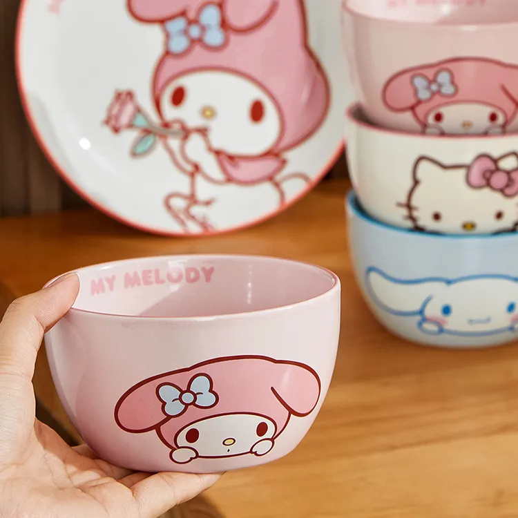 三丽鸥【米饭碗】美乐蒂碗盘4.5寸餐具情侣家用可爱陶瓷个人专用