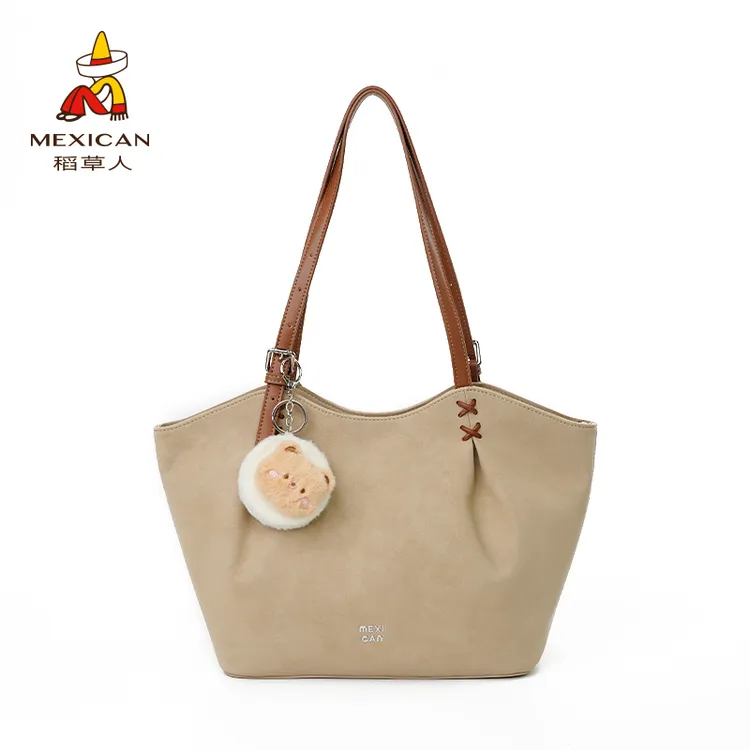 Mexican/稻草人2025夏季新款捏褶造型贝壳包休闲百搭简约大容量