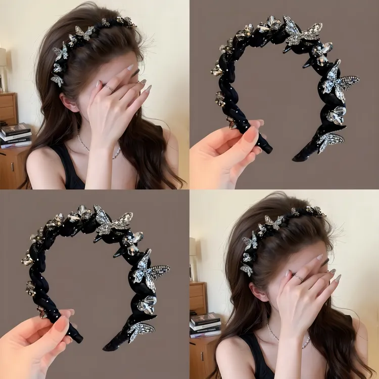 巴黎王妃蝴蝶发箍女2025新款高级感洋气时尚发卡洗脸超好看的头箍
