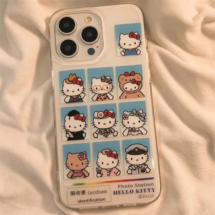 可爱宫格kt猫苹果15/14/16promax手机壳11卡通xr/xs趣味12p新款女